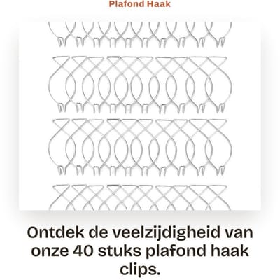 Dailygoods- Plafondhaak 40 Stuks - Zelfklevend - Compact 5.8x3x1.8cm - Duurzaam - Eenvoudige Installatie - Geschikt voor Decoratie - Hanghaak