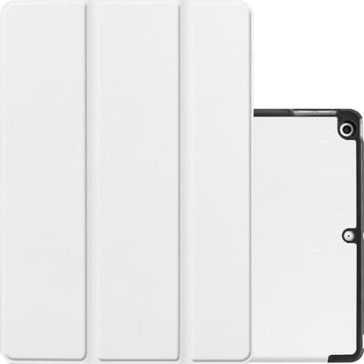 Hoes - Geschikt voor Apple iPad 7 (2019) - 10.2 inch - 7e Generatie - Dun & Stevig - Trifold Bookcase - Hard Cover - Hardcover Book Case - Tablet Hoesje - Wit