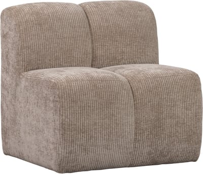 WOOOD Mojo Eetbankje 84cm Met Rugleuning - Ribstof - Donker Zand
