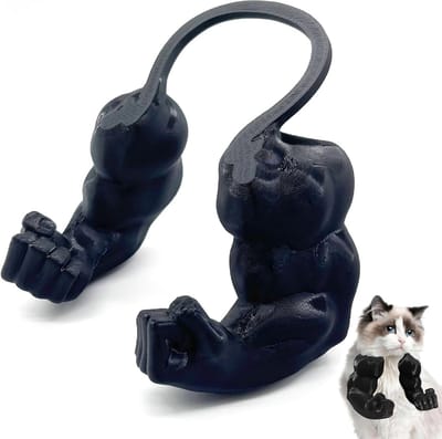 Creatieve 3D Geprinte Kattenkostuum met Gigantische Spierarmen voor Dierenliefhebbers en Feestjes