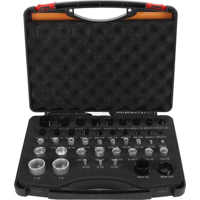 44 STUKS Moer en Bout Draadmeter Aluminiumlegering Imperiaal en Metrisch Hoge Nauwkeurigheid Bout Moer black