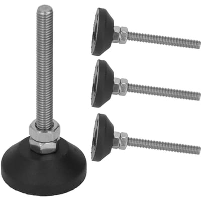 4 Stuks Draaibare Verstelbare Voetjes Meubelglijders Verstelbaar Nylon Rubberen Basis Verstelvoetjes D30xM6x50 Zwart