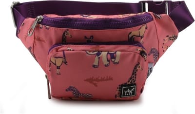 SALE: YLX Gear & Freek Vonk Sprout heuptas voor kinderen | Koraal roze & Safari | Roze, koraal met zebra, giraffe, leeuw, olifant | Heuptas, vakantie | kinderen, jongens, meisjes | dierenprint, safari