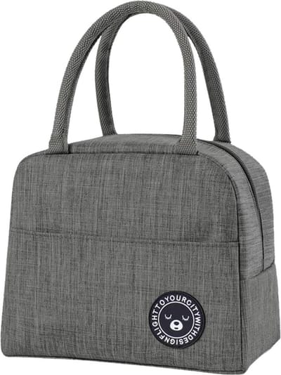 Geïsoleerde Koeltas - 4 liter - Lunchtas voor koude en warme gerechten en dranken - grijs - Oxford stof