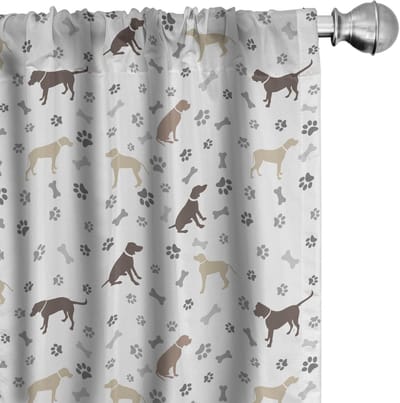 ABAKUHAUS Hondenliefhebbers Gordijnen – 2x75x245 cm – Mikrofaser – Umber Beige
