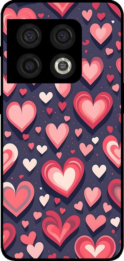 Smartphonica Telefoonhoesje Geschikt voor OnePlus 10 Pro met Hartjes Opdruk - TPU Backcover Case With Heart Design geschikt voor OnePlus 10 Pro