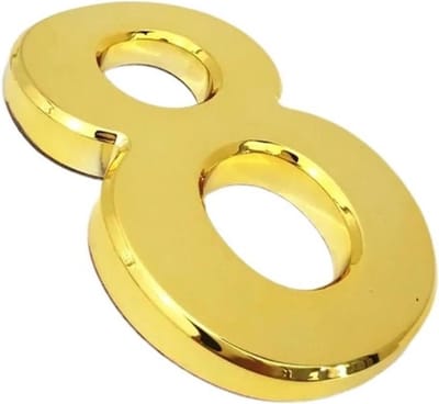 Huisnummer Sticker - Adres Cijfer - Deur Decoratie - Moderne Uitstraling - 10 Cm Hoog - Goudkleurig