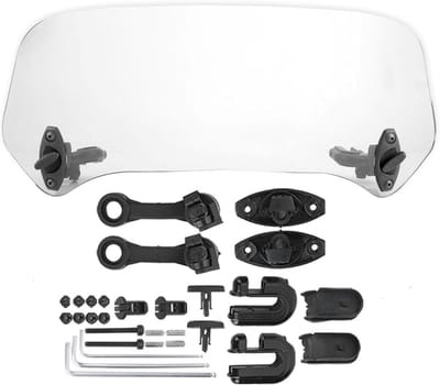Windshield Extensie - Universele Aangepaste Windshield voor Motorfiets - Transparant Klein - Clip-on Motorfiets Luchtdeflector + Windbel Deflector Motorfiets