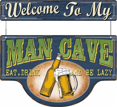 Signs-USA - Welcome to my Man Cave - 50 x 46 cm - retro wandbord - metaal