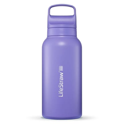 LifeStraw Go Series Stainl. Steel Water Filter Bottle; 1L; Thistle Purple - Drinkfles waterfilter