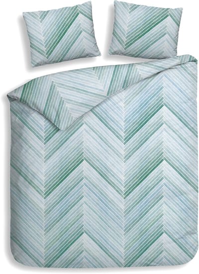 Heckettlane Dekbedovertrek Vita - Bedlinnen met Abstract print - 200x200-220 cm - Tweepersoons - Blauw - Dekbedovertrek van 100% Katoen-Flanel
