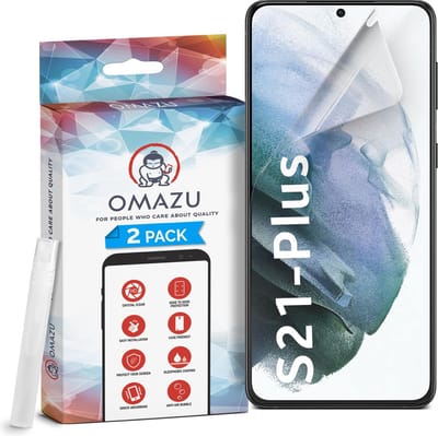 Samsung Galaxy S21 PLUS OMAZU 3D Flex TPU Screenprotector, 2 Pack (100% vingerafdruk scanner compatible) - Edge-to-Edge beschermingsfunctie, kras herstellende coating