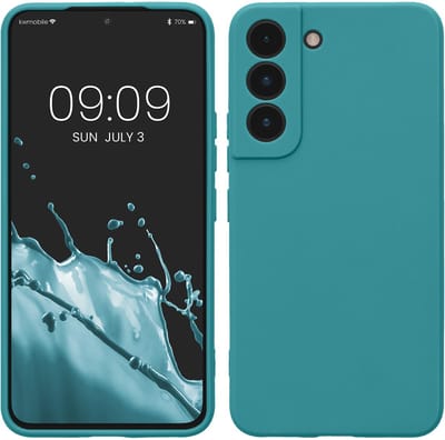 kwmobile telefoonhoesje geschikt voor Samsung Galaxy S22 - Hoesje voor smartphone - Precisie camera uitsnede - In mat petrol