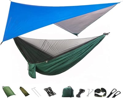 Hangmat Tent - Reishangmat Buitentent - Kamperen en Ontspannen - Versterkte Stevige Stiksels - 290 x 140 cm