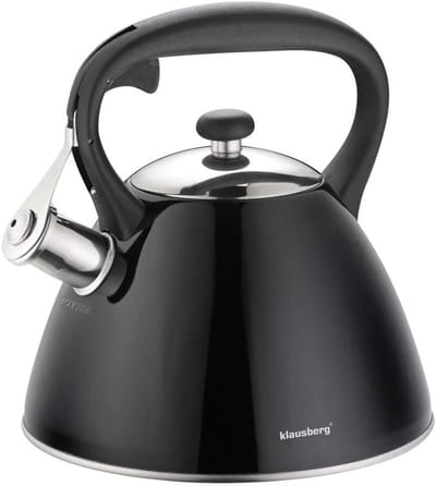 Waterkoker met fluitje - Theepot RVS - Water Koken - Voor alle warmtebronnen - 3 Liter - Zwart