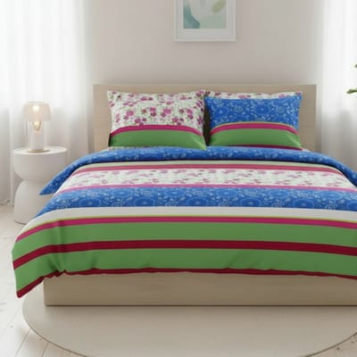 SENZATIONE 100% Katoen Percaline Dekbedovertrek 240x200/220-2x60x70 cm LOUISE BLAUW
