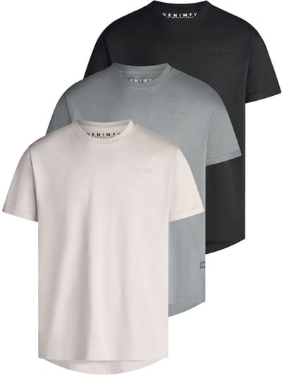 DENIMFY Heren T-Shirt DFDiego 3 Pack Set regular fit Veelkleurig S Ronde Hals Volwassenen gemaakt van 100% katoen