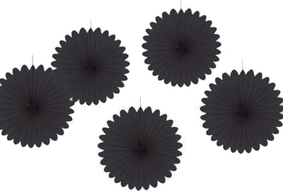 Amscan Waaiers Feestdecoratie 15 Cm 5 Stuks Zwart