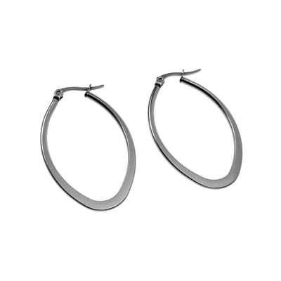 ∅40mm Oorbellen Dames - Ovaal Design - Gepolijst RVS - Oorringen