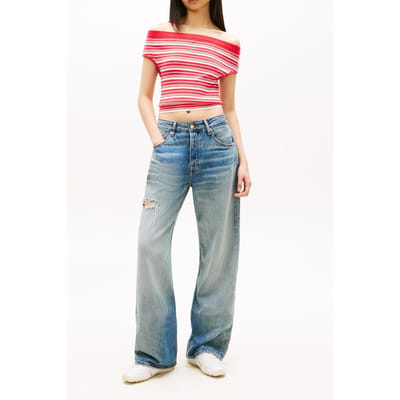 Tommy Hilfiger Off Shoulder Straight Red Alert Größe: XS | Hemden Outlet | Damen | Rot