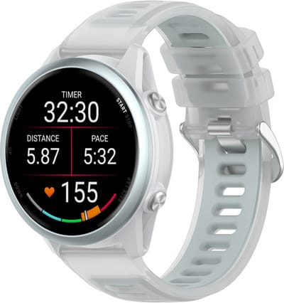 Stravo Smartwatch Bandje 20mm - Siliconen Bandje - geschikt voor Samsung Galaxy Watch 7 6 5 4 - Classic - Garmin Vivoactive 5 3 - Forerunner 245 - Venu SQ 2 - Vivomove - Huawei - Jelly siliconen horlogebandje - Universeel 20mm - Grijs