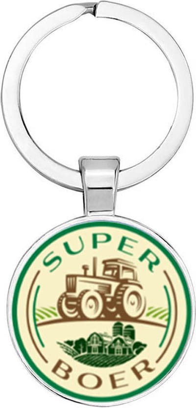 Akyol - Super boer Sleutelhanger - boer - iemand die een boer is - trots op de boer - boerderij - farmers - verjaardagscadeau - 2,5 x 2,5 CM