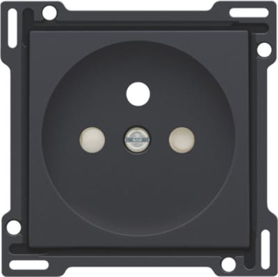 Niko - Centraalplaat stopcontact + penaarde + kinderveiligheid 28,5MM anthracite - 122-66601