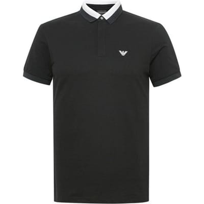 Emporio Armani Polo Manches Courtes Col Noir et Blanc Homme Hauts 3H1F84-1J46Z-0999 XXXL black
