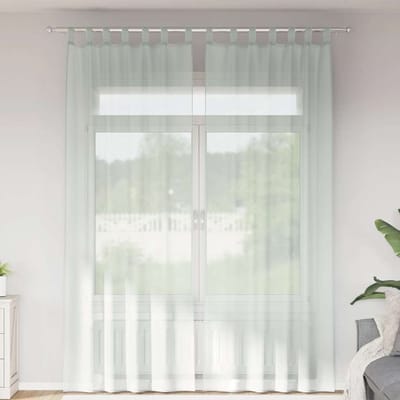 vidaXL - Gordijnen - voile - met - lussen - 2 - st - 140x260 - cm - lichtgrijs