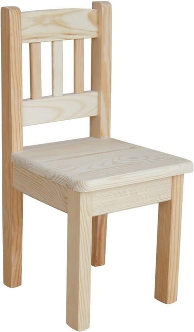 Kinderstoel Hout - Kindermeubel Zitschaal - Spelen en Eten - Handgemaakt Massief Hout - 56 cm Hoog - Gevernist