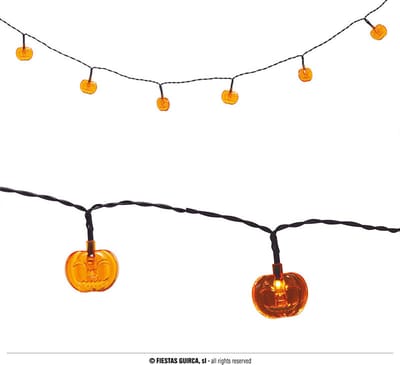 Fiestas Guirca - LED verlichting pompoenen (115 cm) - Halloween - Halloween Decoratie - Halloween Versiering