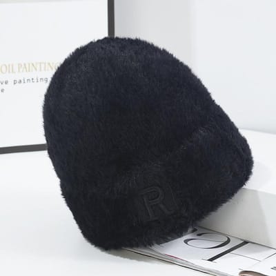 Nieuwe Hoed voor Dames Warme Imitatie Nerts Gebreide Hoed Koreaanse Stijl Veelzijdig Winddicht Oorbescherming Wol Hoed Veelzijdig Koude Hoed Mannen black
