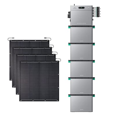 Zendure SolarFlow 2400 Pro - SolarFlow 2400 Pro (2.4 kWh) / 5*AB3000L (14.40 kWh) / 4*230W Flexible Solar Panel (920Wp)