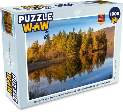 Puzzel Reflectie van bomen in het Nationaal park Cairngorms in Schotland - Legpuzzel - Puzzel 1000 stukjes volwassenen
