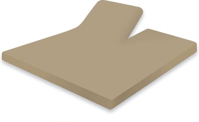 Eleganzzz Splittopper Hoeslaken Jersey Stretch - Zand - Hoeslaken 160x200cm - 100% Katoen - Split Enkel - Single Split Topper - Hoeslakens - Tweepersoons