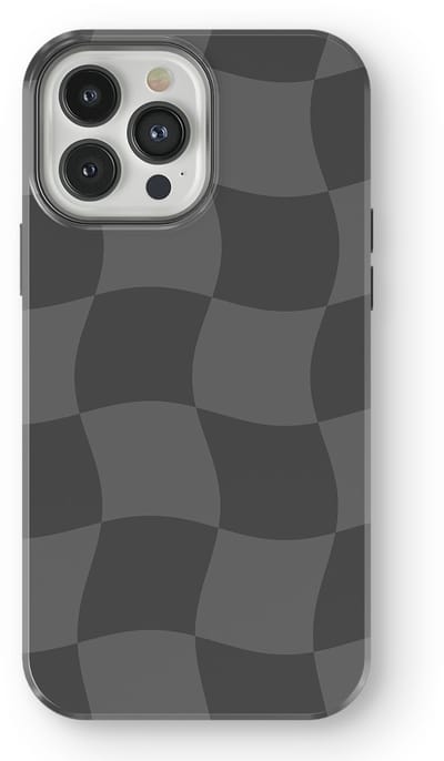 Checkered Warp Hoesje geschikt voor iPhone 13 Pro | Geschikt Voor Mag | Uniek Design Hoesje | Beschermhoes geschikt voor iPhone 13 Pro Grey Motion
