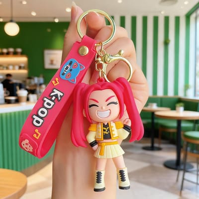 KPOP Poupée Vaudou Chasse aux Sorcières Groupe Porte-clés Groupe d'Hommes Sac Petit Pendentif Porte-clés Animation Petit Cadeau red