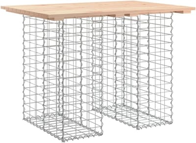 Tuintafel Grenenhout - Buitentafel Terrastafel - Buiten Ontspannen - Schanskorf Onderstel - 100x70x72 cm - Natuurlijk