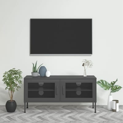 vidaXL - Tv-meubel - 105x35x50 - cm - staal - antracietkleurig