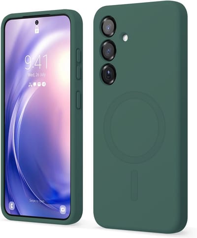 Stravo Hoesje Geschikt voor Samsung Galaxy S24 – Siliconen Cover Hoes met MagSafe – Slank & Lichtgewicht – Schokbestendig – Anti-Fingerprint – Siliconen Case voor Samsung Galaxy S24 - Groen
