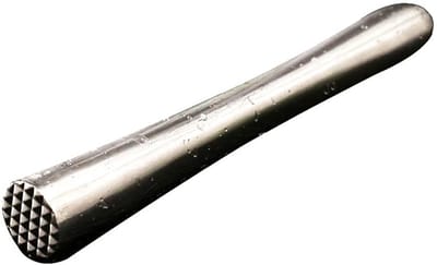 Dailygoods- Cocktailvijzel Roestvrij Staal 18,5 cm - Barstamper - Cocktail Muddler - Gereedschap voor Fruit/Kruiden - Zilver - 1 stuk