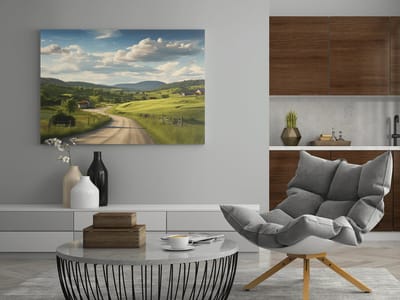 Canvas Schilderij - Landshap - Zandweg - Natuur - 60x40x2 cm