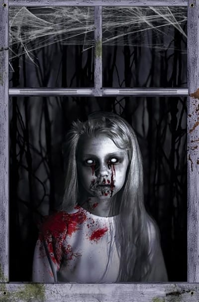 Halloween decoratie raam 120×80 cm - scariest 3D effect - sterke stof - perfect voor feestelijke sfeer - ShopVlot