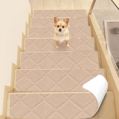 Dailygoods- Traptredematten 15 Stuks - Zelfklevend - Antislip - Hoogwaardig Polyester - 55 x 19 cm - Duurzaam Oppervlak - Trapmat