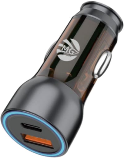MG - Autolader Dual USB - 38W - 1 Poort Type-C 1 Poort Usb Snellader - Sigarettenaansteker - Power D