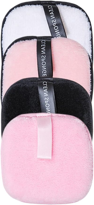 Herbruikbare Gezichtsrondjes - Make-up Remover Pads - Make-up Verwijderen - Wasbaar en Herbruikbaar - 4 stuks - Zwart Roze Wit