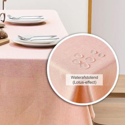 Dailygoods- Tafelkleed Waterafstotend - Tafelkleed Eettafel - Tafelkleed Buiten - Wasbaar - Linnenlook - 140x200 cm - Tafelbedekking