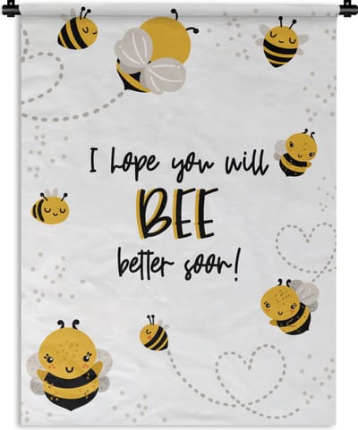 Wandkleed - Wanddoek - Beterschap - Quote - Bij - 90x120 cm - Wandtapijt