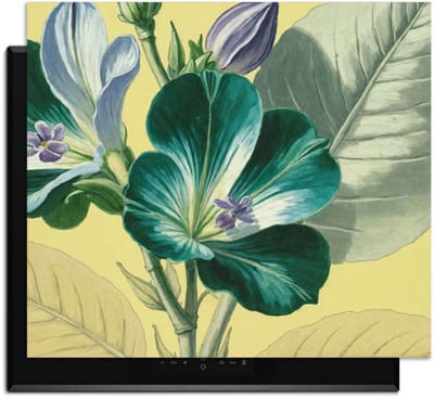 KitchenArt - Botanical Glow – Inductie Beschermer - 52x35 cm - Kookplaat Beschermer - Luxe Afdekplaat Inductieplaat - Anti-slip & Oprolbaar - Beschermmat Inductiekookplaat