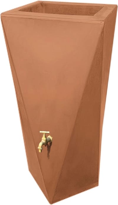 Regenton manhattan twist terracotta 250L incl. messing kraantje